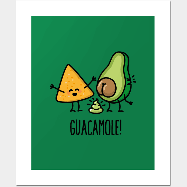 Guacamole turd pooping avocado Tortilla chips gift Wall Art by LaundryFactory